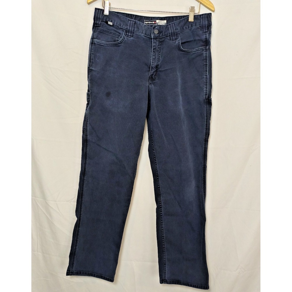 Carhartt FR Pants FLAME RESISTANT Navy Blue Work Pants 2112 Cat 2 34x28 (altered